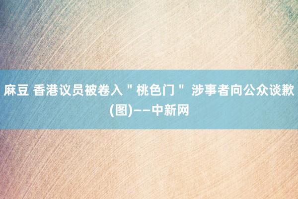 麻豆 香港议员被卷入＂桃色门＂ 涉事者向公众谈歉(图)——中新网