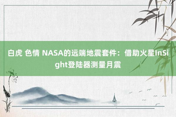 白虎 色情 NASA的远端地震套件：借助火星InSight登陆器测量月震