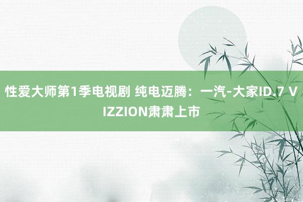 性爱大师第1季电视剧 纯电迈腾：一汽-大家ID.7 VIZZION肃肃上市