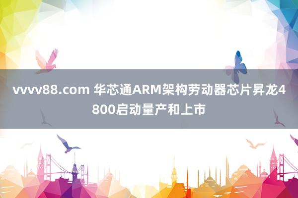 vvvv88.com 华芯通ARM架构劳动器芯片昇龙4800启动量产和上市