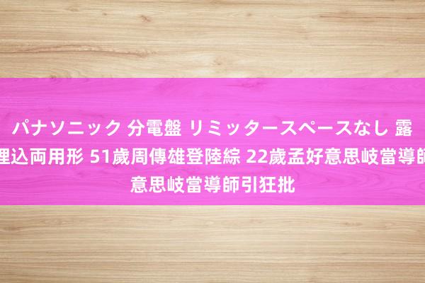 パナソニック 分電盤 リミッタースペースなし 露出・半埋込両用形 51歲周傳雄登陸綜 22歲孟好意思岐當導師引狂批