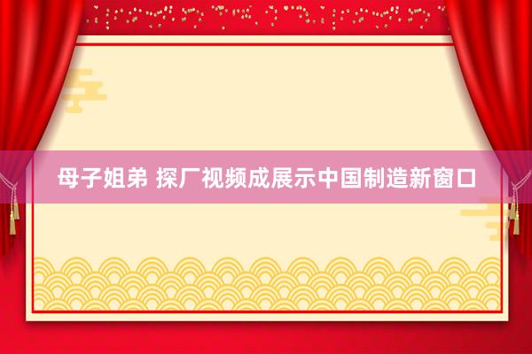 母子姐弟 探厂视频成展示中国制造新窗口