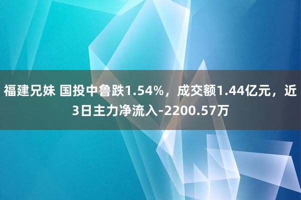 福建兄妹 国投中鲁跌1.54%，成交额1.44亿元，近3日主力净流入-2200.57万