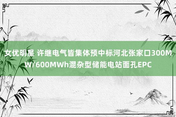 女优明星 许继电气皆集体预中标河北张家口300MW/600MWh混杂型储能电站面孔EPC